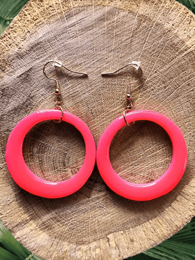 BOUCLES D'OREILLES - ANNEAUX ROSES