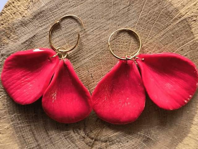 BOUCLES D'OREILLES- PETALES DE ROSE