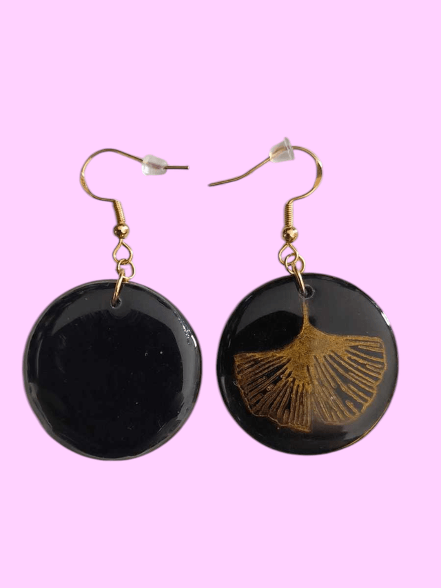 BOUCLES D'OREILLES  - FEUILLES DE GINKGO