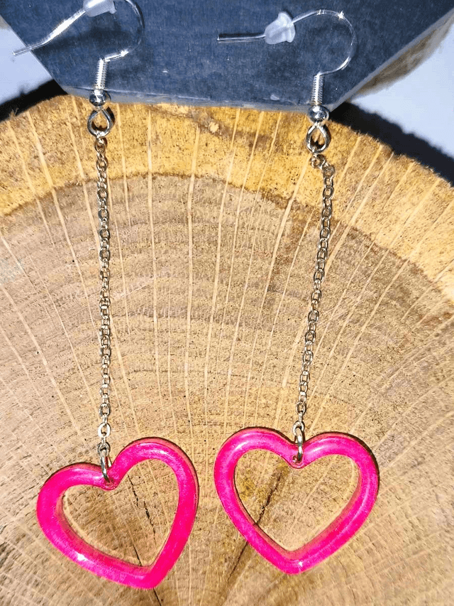 BOUCLES D'OREILLES - COEURS PENDANTS