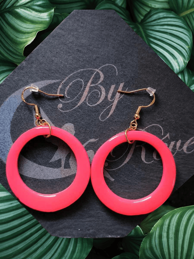 BOUCLES D'OREILLES - ANNEAUX ROSES