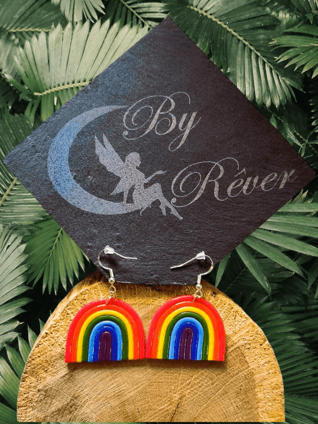 BOUCLES D&#039;OREILLES - ARC EN CIEL
