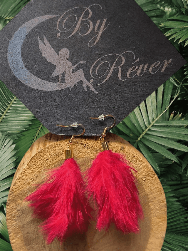 BOUCLES D&#039;OREILLES - BOHEME ROUGE